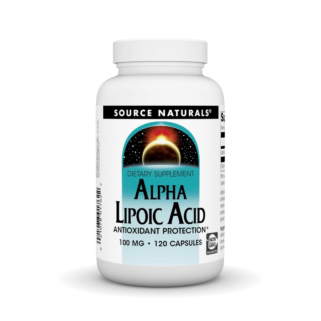 Zdroj Naturals Alpha Lipoic Acid 100 mg podporuje zdravý metabolizmus cukru, funkcia pečene a výroba energie - 120 kapsúl