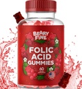 Folic Acid Gummies 400mcg - Essential Prenatal & Gravidity Gummy pre ženy, mamičky a dieťa byť - 60 Malinová Ochutené folátová Gummy vitamíny - Vyrobené v USA