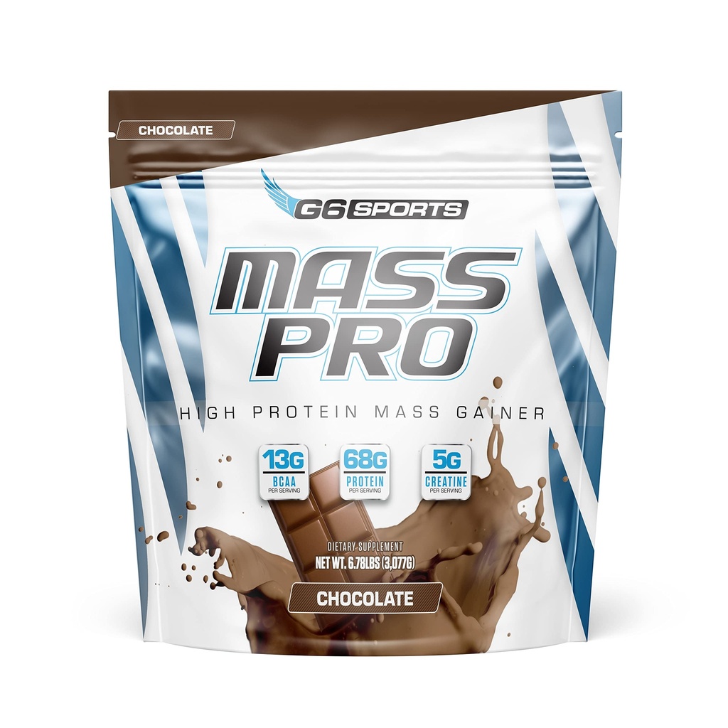 G6 Sports Nutrition Mass Pro High Pro Protein Mass Gainer (64g Protein, Avocado Powder, Coconut Oil Powder, MCT Oil Powder)