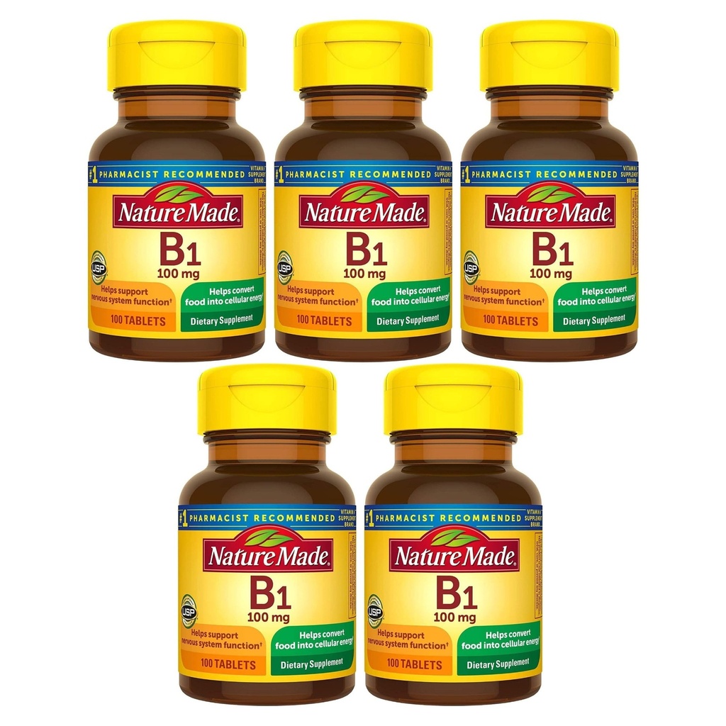 Príroda Vyrobené B1 100 Mg 100 Počet (5 balenia)
