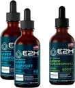 E2H: Supplement s podporou pečene (2 balenia - 4 Fl Oz) a chlórofylové tekuté kvapky (jednorazová fľaša - 2 Fl Oz)