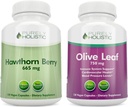 Purely Holistic Hawthorn Berry 665mg + Olive Leaf Extract 750mg Bundle + 270 Vegan Kapsule - Made in The USA