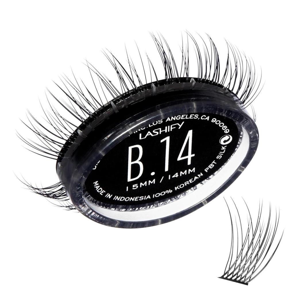 Lashify Bold 14mm Gossamer DIY predĺženie rias Refill, čierna, ľahko falošné riasy pre prirodzený vzhľad