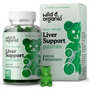 Wild & Organic Liver Support Gummies - Milk Thitle, Dandelion Root Extract for Liver Clease Detox - 60 Silymarin Milk Thitle Gummies - Vegan, Non-GMO Herbal Supplement.