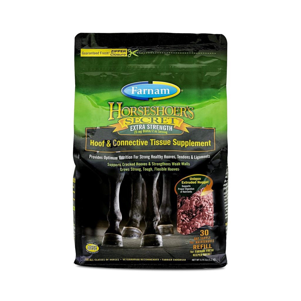 Farnam Horseshoer tajné EXTRA PEVNÉ Hoof Doplnky & Connective Tissue Supplement, Podporuje silné, zdravé kopytá, šľachy a väzy, 3,75 libier, 30 dňové dodávky