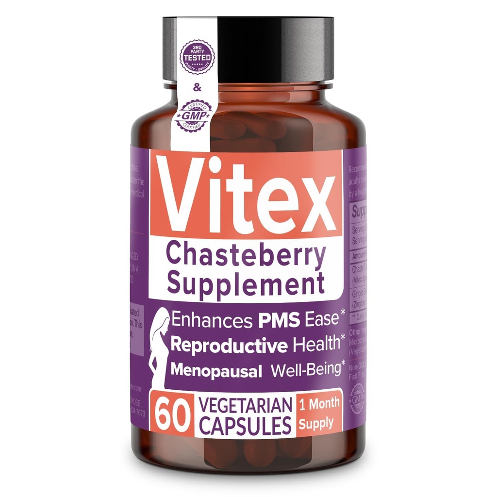 Intimate Rose Vitex Chasteberry Supplement for Women, 1000 mg - Caste Tree Berry od Hormone Balance, Fertility & PMS Support, Regulovať cykly - 60 Kapsule
