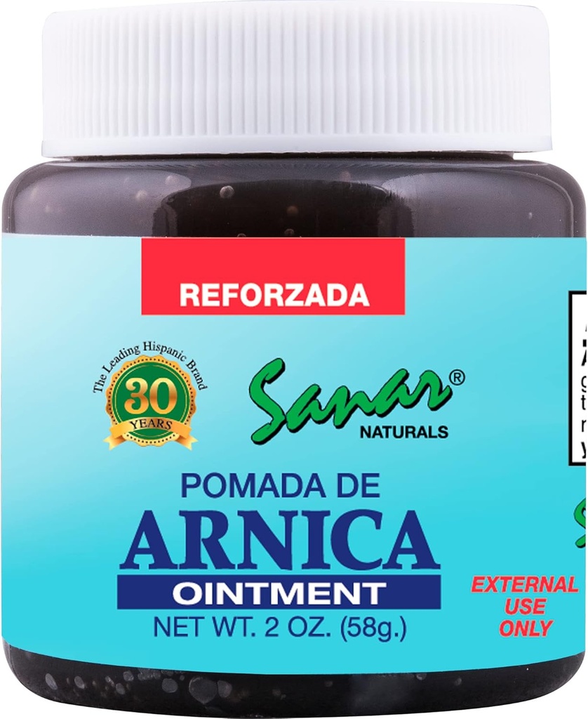Sanar Naturals Arnica Dark Masť Relief, 2 oz - Rýchla akcia pre kĺb, chrbát, krk, kolená, ruky, nohy a viac, Cestovné veľkosti