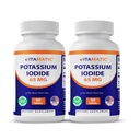 Vitamatický draslíkový jodid 65 mg na obsluhu - 60 tabliet - Podpora štítnej žľazy - KI pilulky (60 počet (dávka 2)