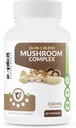 Kompletné sušené huby doplnok s 10 Hubové extrakty a zmesi (Cordyceps, Reishi, Shiitake, Lions Mane, Maitake, Turkey chvost, Chaga, Royal Sun, White Button, Black Fungus Huba) - 60 Caps