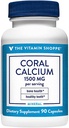 Vitamín Shoppe Coral Calcium 1500MG - Eco Safe Zdroj vápnika, horčíka a stopových minerálov na podporu zdravé kosti a zuby (90 kapsúl)