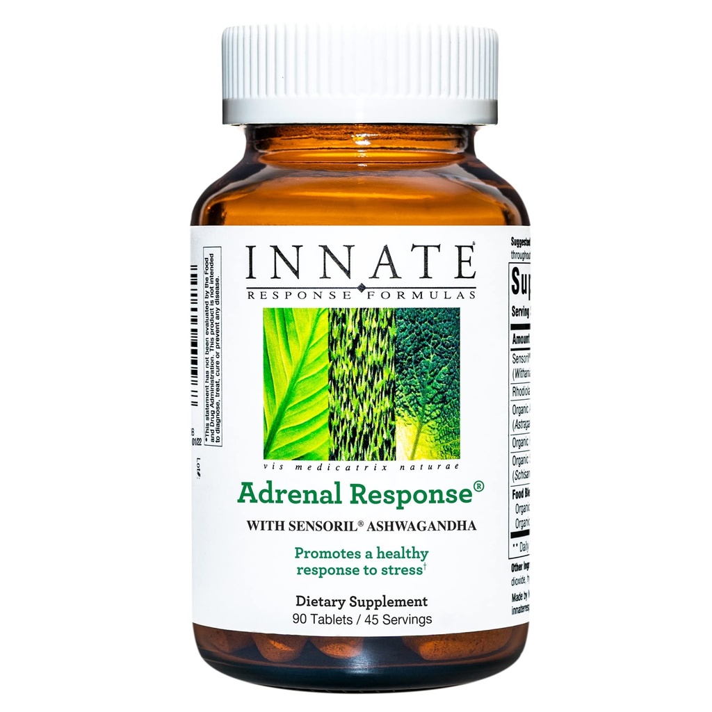 INNATE Response Formula - Adrenal Response Bylinné doplnky - S Ashwagandha - Podporuje optimálnu odpoveď na stres - Non-GMO, Vegetariánska, a vyrobené bez 9 Potravinové alergie - 90 tabliet (45 Servings)
