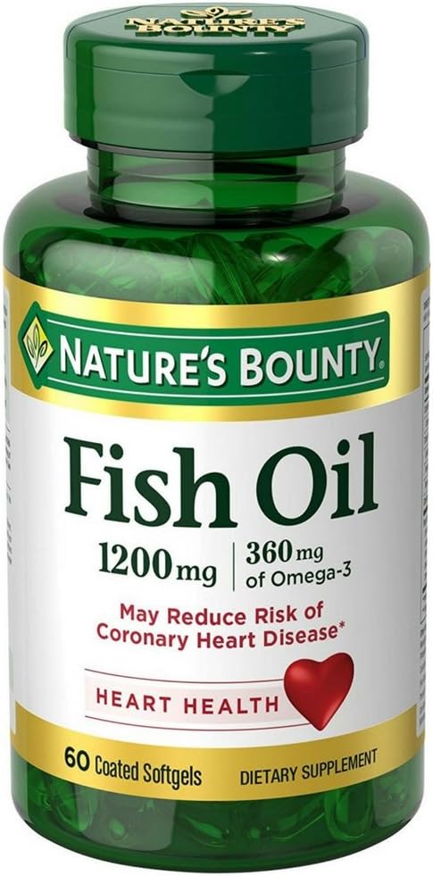 Nature's Bounty Fish Oil, 1200mg, Softgels, 60ea (Pack of 2)