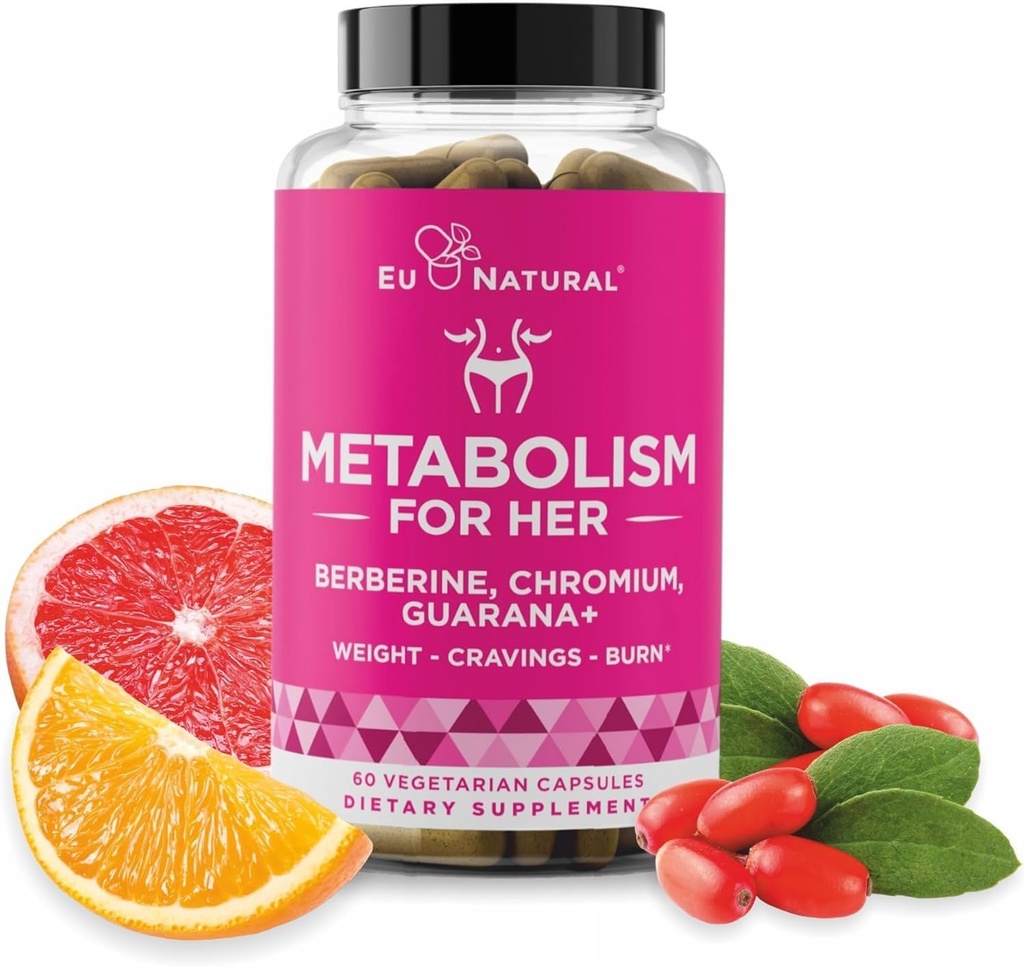 Metabolizmus pre ňu - Apetite & Metabolizmus podpora pre ženy - Curb Cravings, znížiť príjem kalórií a podporovať pocity plnosti - Berberine, chróm pikolinát a Guarana - 60 Veg kapsule
