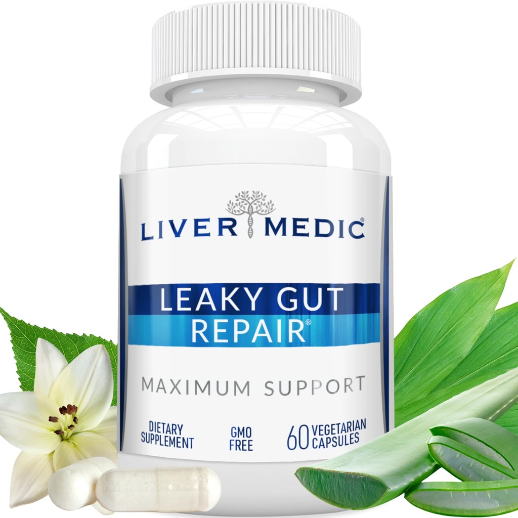 Leaky Gut Opravy Prírodné Gut Zdravie Doplnkové glutamín Organické Slippery Elm NAG Marshmallow Root Aloe Vera MSM Quercetin Hypromelain podporuje tráviace mäknutie, Gut Wellness 1000mg 60 Caps