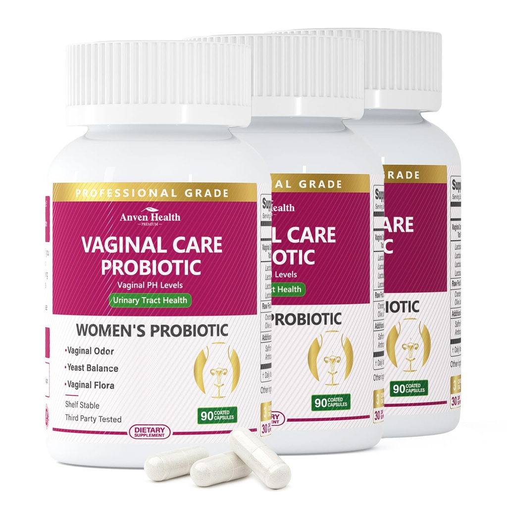 Vaginálne probiotiká pre ženy pH Balance s prebiotikami - 60 miliárd žien Probiotické pre Vaginal Flora, Odor, Kvasnice a trávivé zdravie so šafranom, brusnicou, Vegan & Non-GMO 270 Caps
