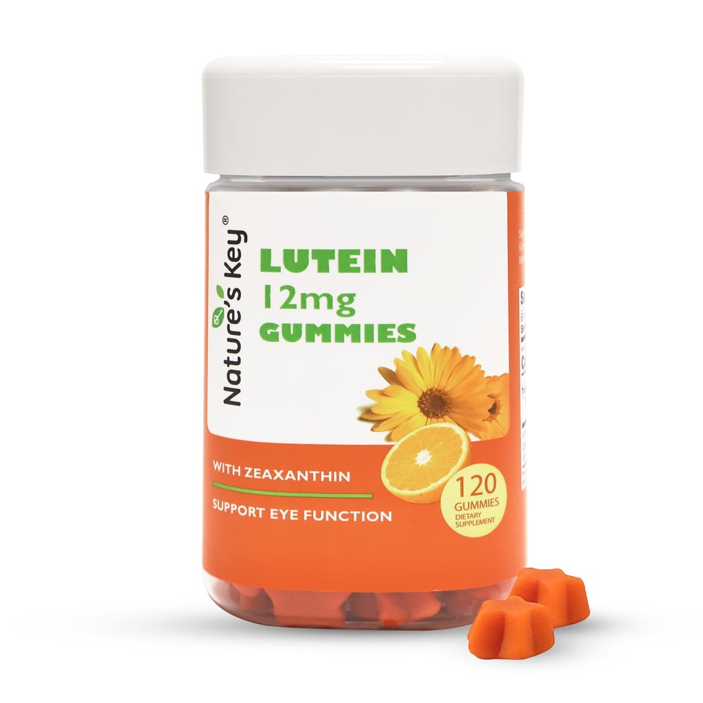 Prírodný kľúč lutein Gummies 12mg so zeaxantínom a vitamínom A pre deti a dospelých