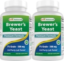 Najlepšie prírodné látky, Pivovarské kvasnice, 7-1/2 zrná s vitamínom B1, vitamín B2, 1000 mg 240 tabliet (240 g/kg)
