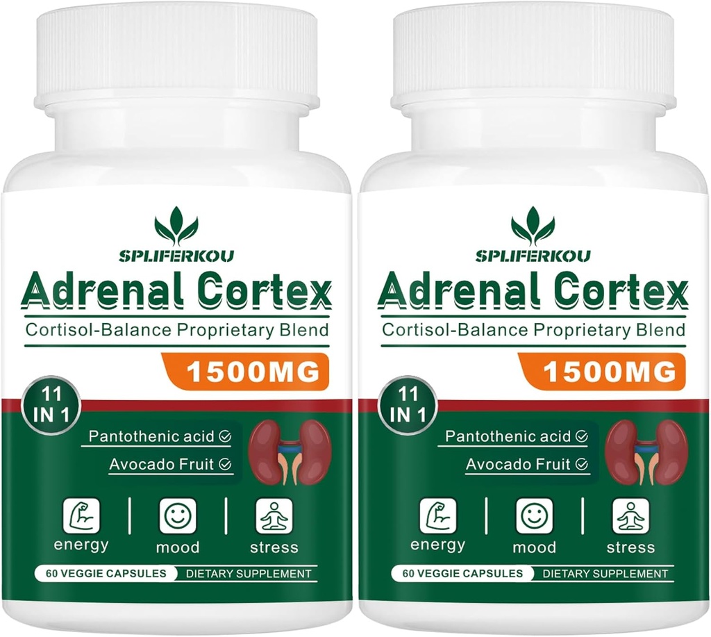 11-v-1 Adrenal Suplement, Cortisol Supplement with Pantothenic Acid a Ashwagandha - podporuje zdravú adrenálnu funkciu, energiu a relaxáciu - 120 Kapsule
