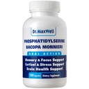 Fosfatidylserín a Bacopa Monnieri, lepšie ako každý sám. Fosfatidylserín Supplement 300mg, No Fillers, Soy Free, 2in1, 120 Kapsule. Podpora pamäte