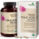 Futurebiotiká Kyselina listová 800mcg z organickej citrónovej ošípanej USDA Certified Organic, 120 Vegetariánskych tabliet