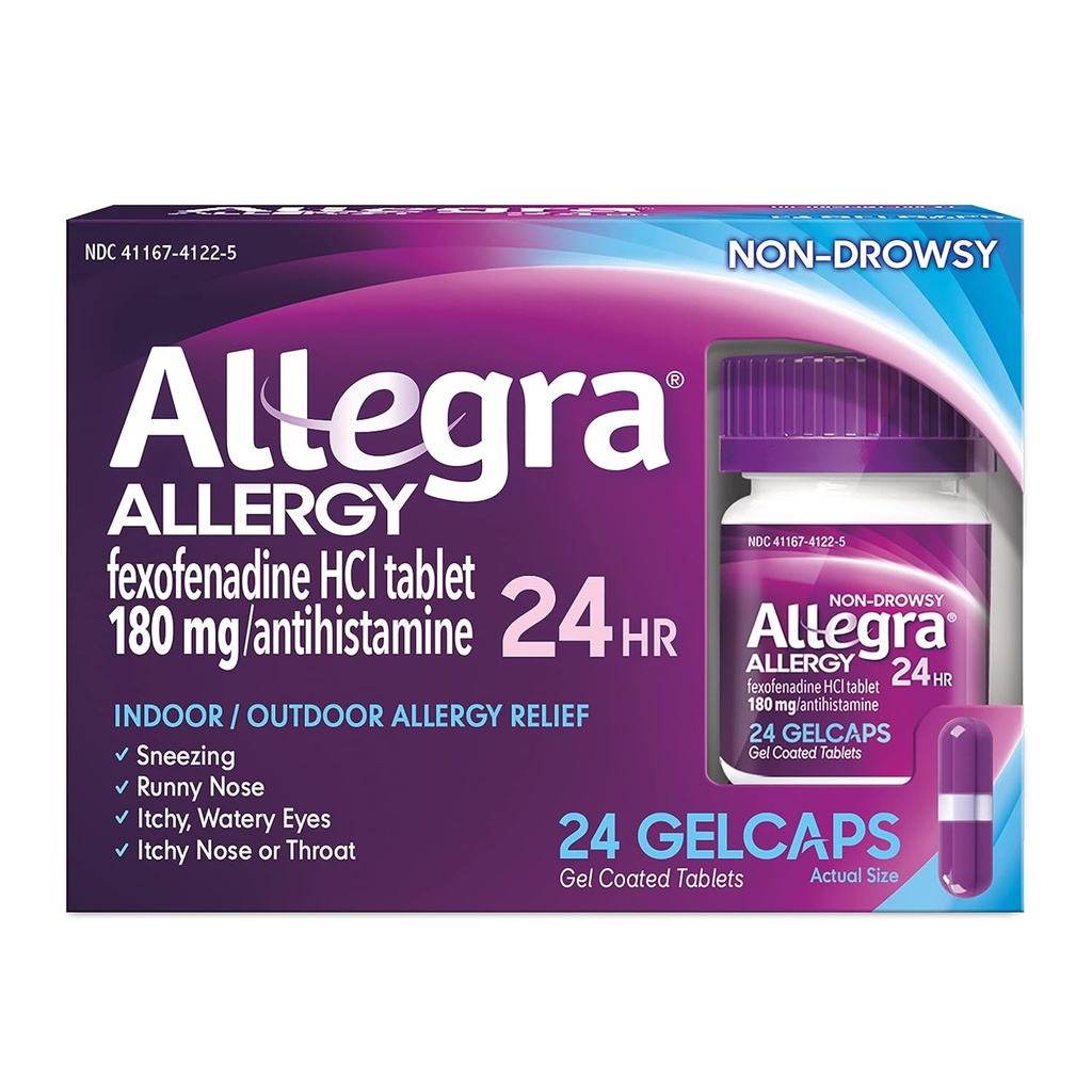 Allegra 24h Gelcaps Veľkosť 24ct Allegra 24h Gelcaps 24ct