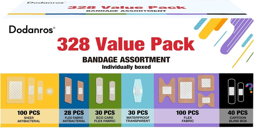 Rozmanitosť Bandáže Balenie,328ct Rozmanitý hromadne Rôzne veľkosti, tvary a vlastnosti 