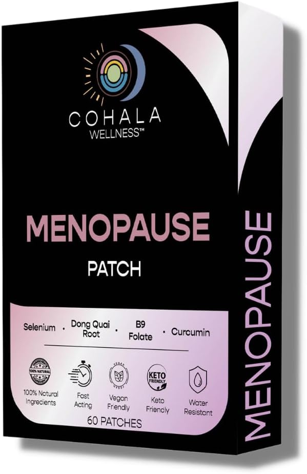 Menopauza Relief Patch (60 Day Supply) - Dong Quai Root, Selenium, Curcumin, Folát - 60 Patches