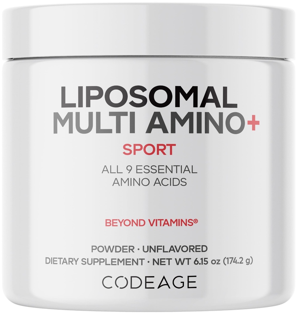 Kódovanie Lipozomálne Multi Amino Powder Supplement - BCAA & EAA Supplement All 9 Essential Amino Acides, Broded-Chain Amino Acid, Pre & Post Workout, Unflavred, Lipozomal Delivery, non-GMO, 6.15 oz