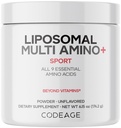 Kódovanie Lipozomálne Multi Amino Powder Supplement - BCAA & EAA Supplement All 9 Essential Amino Acides, Broded-Chain Amino Acid, Pre & Post Workout, Unflavred, Lipozomal Delivery, non-GMO, 6.15 oz