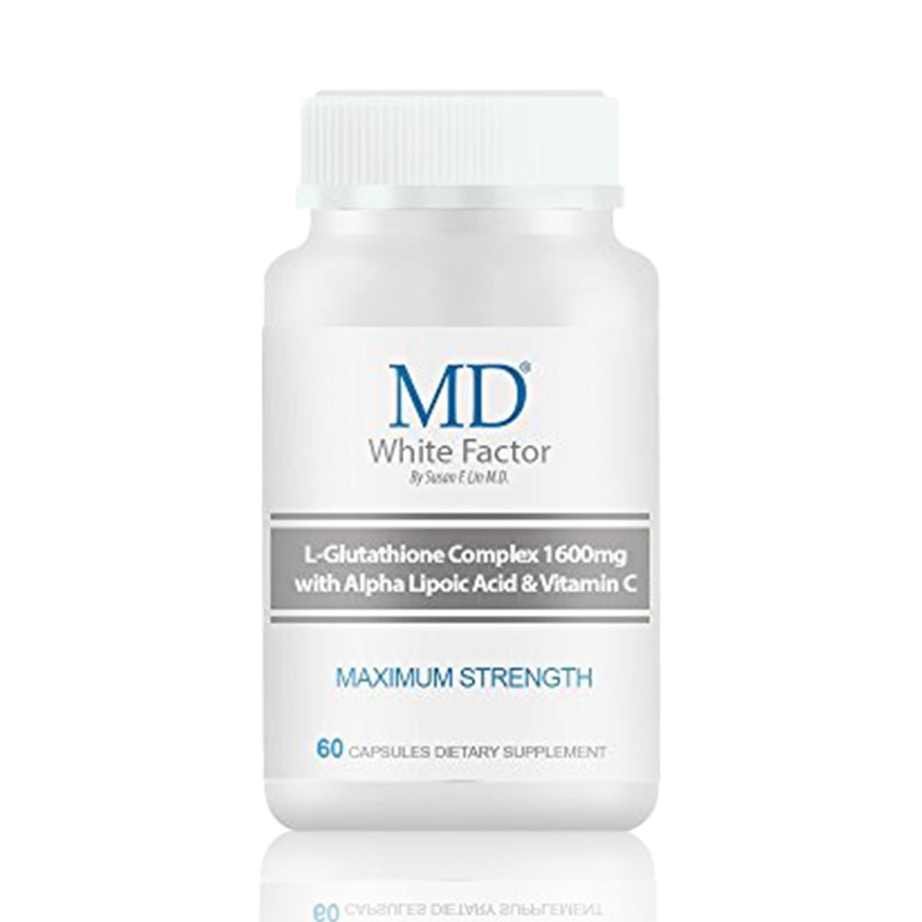 MD White Factor - Glutatión Supplement with effective Antioxidants, Vitamín C & Lipoic Acid 