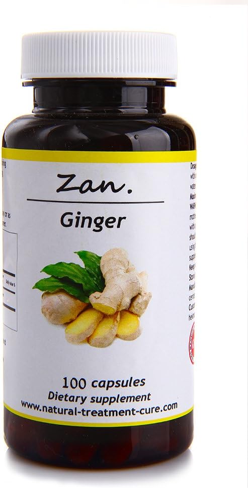 Hekma Center Pure Ginger Root - Zingiber Officinalis - 100 Kapsule Znižuje nevoľnosť - Vegan