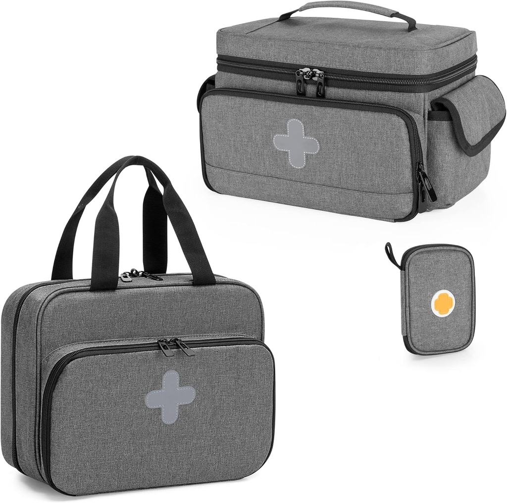 CURMIO Storage Bag Prázdne, Uzamykateľné pilulky Fľaša Organizátor s prenosným zipsom pre prvej pomoci Kits, Medicine Box pre domov a cestovanie