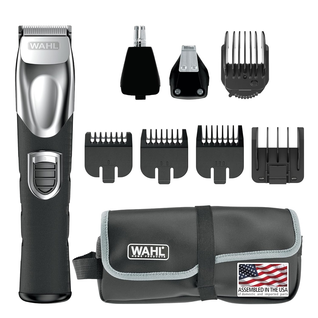 Wahl USA Dobíjateľný Lítium Ion Všetko v jednom medvedí trimmer pre mužov s detailom a ucho a nos Trimmer vlasov Pripojenie 