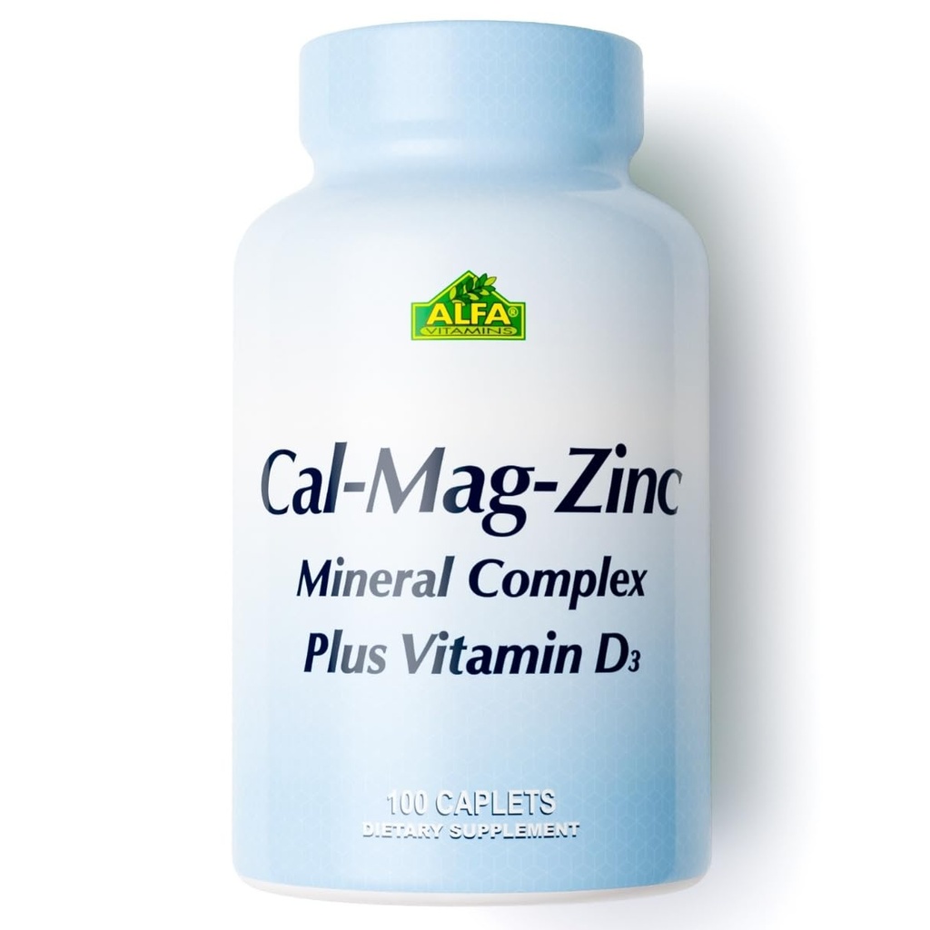 ALFA VITAMÍNY Vápnik, horčík, zinok Plus vitamín D3, podporuje zdravie kostí, imunitnú funkciu a výrobu energie, 300 mg vápnika, 133 mg horčíka, 5 mg zinku, 133 IU vitamínu D3, 100 tabliet