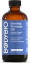 BodyBio Evening Primrose Oil - Natural Gama Kyselina linolénová pre zdravú pleť & Hormone Balance - Non-GMO, Cold Pressed - 8oz