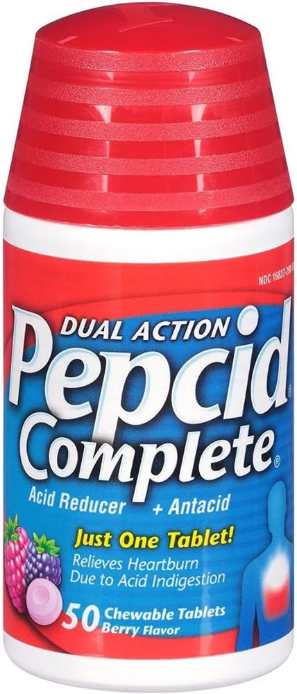 Pepcid Kompletné Berry Flavor - 100 Žuvacie tablety (50 ct x 2 fľaše)