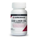 Kirkman - Cod Liver Oil s vitamínom A a D - 300 Softgels - Essential Mastné kyseliny - Podpora Foundal Health - Hypoalergenic
