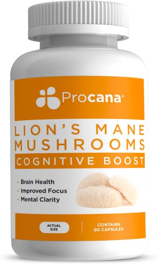 Lions Mane Kapsule (Extra Sila 1 500mg/serving) pre zdravie mozgu, duševnú jasnosť, pamäť a zameranie. 45,000mg na fľašu 90ct