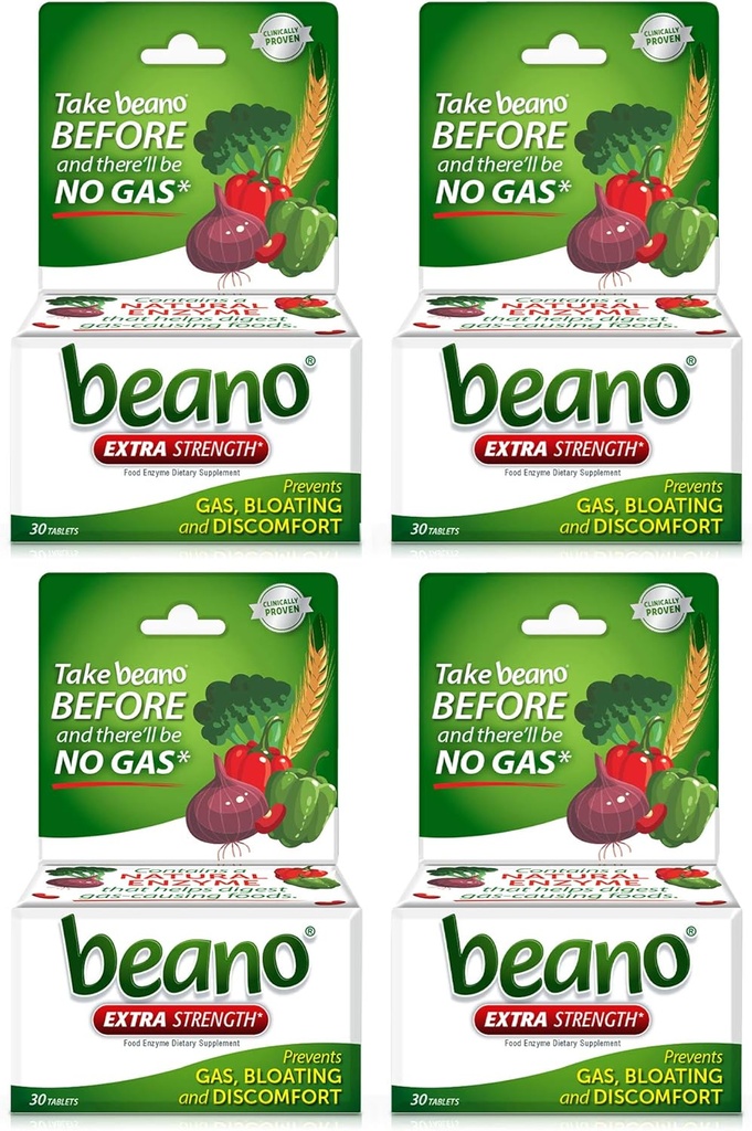 Beano Ultra 800, Gas Prevention and Digestive Enzyme Supplement, 30 CT, 4 balenia