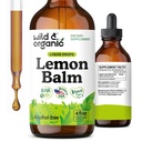 Wild & Organic Lemon Balm Tinture - Mood Suplement Suplement - Melissa Lemon Balm Leaf Extract Drops - Vegan, Cukor & Bez alkoholu Pokojné Supplement - 4 fl oz