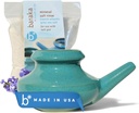 Baraka Neti Pot Tool Kit - Chrápanie & Saline Solution, Ručne keramika Umývačka riadu Trezor s 2 oz Minerálne more soľ pre čistenie nosa a Sinus opláchnuť ideálne pre alergiu úľavu u dospelých a detí (Jade)