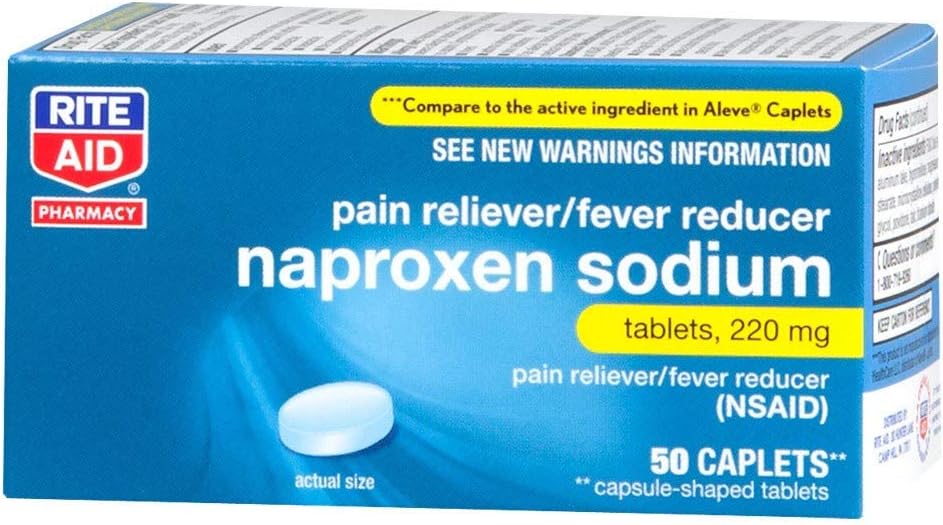 Rite Aid Naproxen Nátrium Pain Relief Pills, 220 mg Caplets - 50 Gróf 