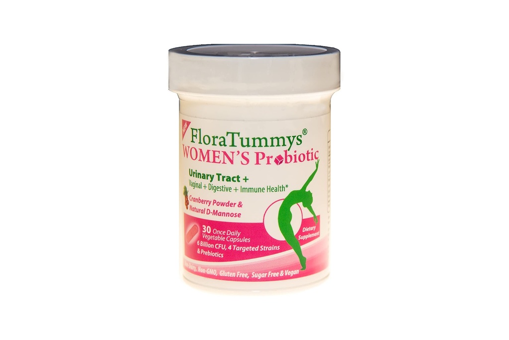 FloraTummy Ženské probiotiká, močové tract Digestive Immune System Health, Cranberry Powder, Košer Certified, non-Dairy, Gluten Free, non-GMO