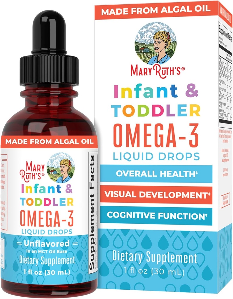 MaryRuth Organics Dojča a batoľa Omega-3 Liquid Kvapky o 