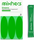 MIXHERS Hergreens - Greens & Veggie Powder - vyrobené z celých potravín - s tráviacimi enzýmami a Kale - výživa určená pre ženy - Podpora srdca a pečene - 15 nápojové pakety - jablká a granátové jablko