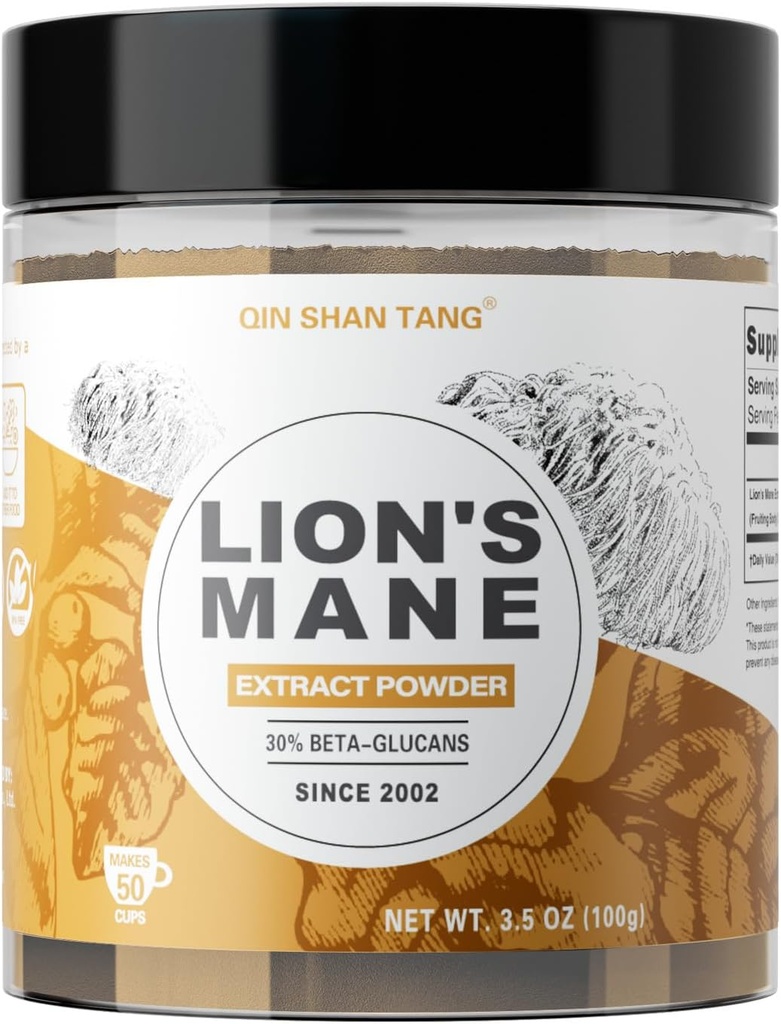 Lion's Mane Mushrom Powder, Real Fruiting Body Extract - 100g, Mozog Supplement for Memory and Focus, 30% Betaglukány