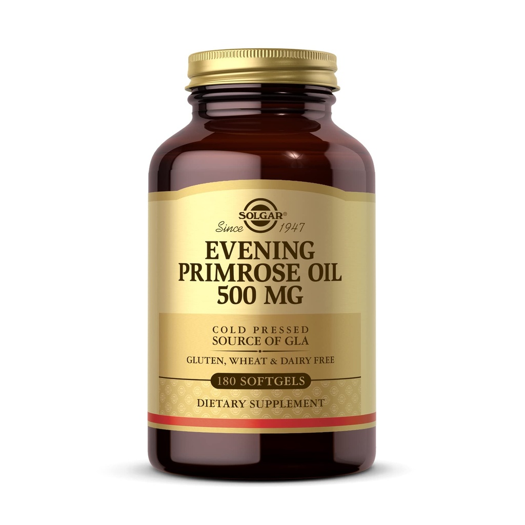 Solgar Evening Primrose Oil 500 mg, 180 Softgels - Podporuje zdravú pleť a kardiovaskulárne zdravie - Nutritional Support for Women - Gluten Free, Dairy Free - 180 Servings