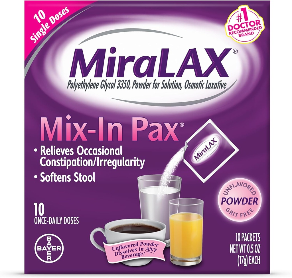 MiraLAX Laxative Powder Pakets 10.0 ea. (množstvo 5)