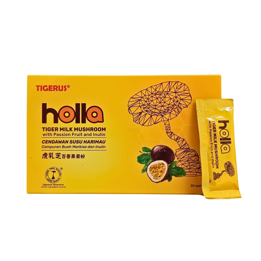TIGERUS® Holla Tiger Milk Huba s mučenkou Ovocie a inulin - Imunitná podpora, Tráviace zdravie, Antioxidant Boost, Prírodný Wellness Supplement - 30 Vrecká