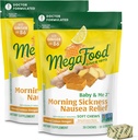 MegaFood Baby & Me Prenatal Morning Disease Relief, Ginger Chews, s vitamínom B6, vyrobené bez 9 alergény, med citrónová zázvorová príchuť, 30 žuvačky (Súprava 2)